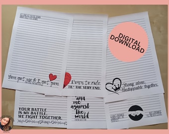 Loyalty Is Royalty Vol.3 Writing Paper Set | 6 Designs | digital release | printable | Prison Wife | Long Distance Relationship