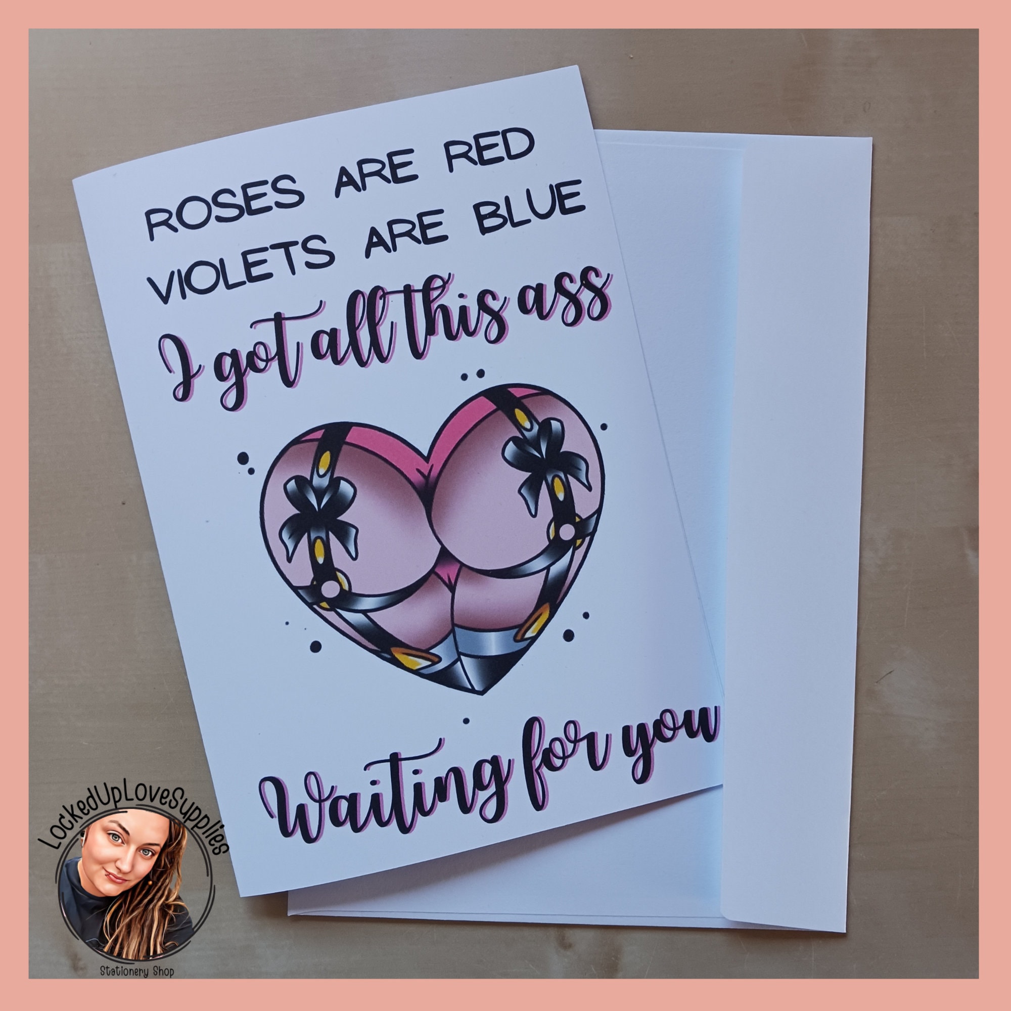 All This Ass Folded Card | Greeting Card + Envelope | Prison Wife | Long Distance Relationship | Incarcerated Loved One