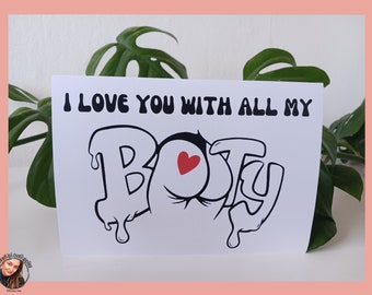 Booty Card | Greeting Card + Envelope | Prison Wife | Long Distance Relationship | Incarcerated Loved One