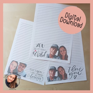 Photo Writing Paper Set | Customizable With Your Pictures | Writing Paper | Digital Version | Prison Wife | Long Distance Relationship