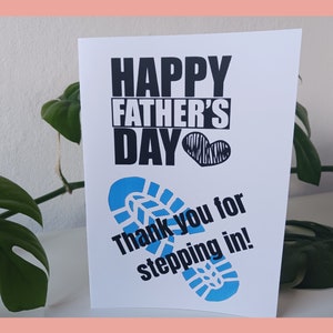 Thank You For Stepping Up Father&#39;s Day Card | Stepdad | Greeting Card + Envelope | Prison Wife | Incarcerated Parent