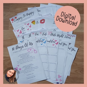 10 jours d'activité de couple par courrier postal | 20 pages | Téléchargement numérique | Femme de prison | Relation à distance