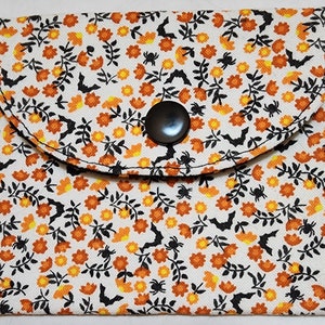 Monedero / Minicartera Micro Murciélagos y Flores de Halloween