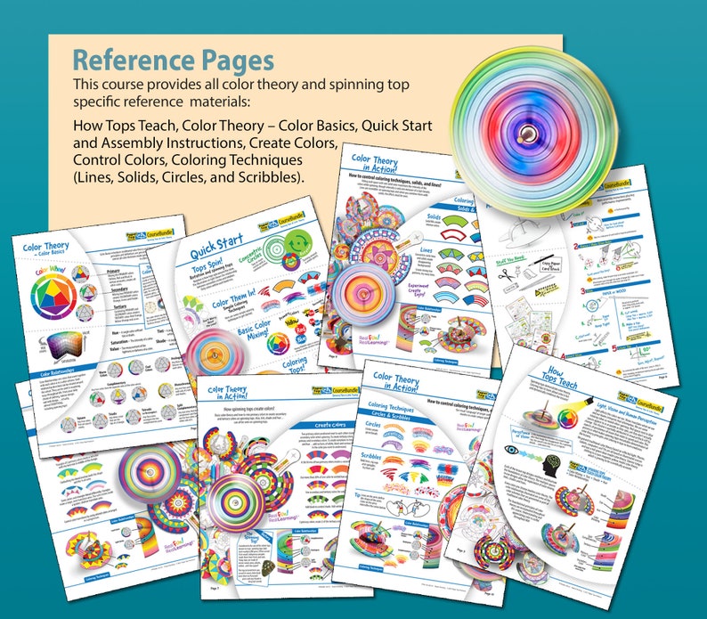Color Spin Sample Course Bundle - Spinning Tops & Color Theory With Posters - Etsy