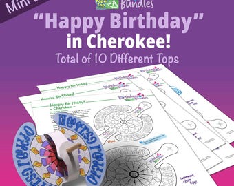 Happy Birthday in Cherokee  – Mini Birthday Bundle – Paper Top Printouts
