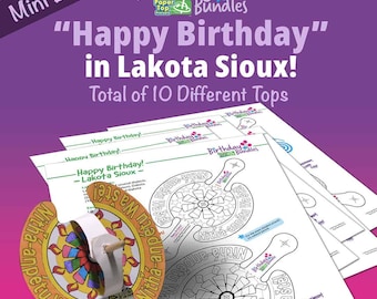 Happy Birthday in Lakota Sioux  – Mini Birthday Bundle – Paper Top Printouts