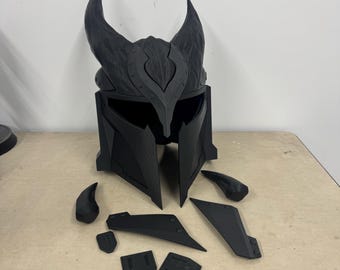 Casco Daédrico Mandoloriano personalizado impreso en 3D, impresión en bruto para cosplay