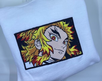 Sudadera bordada inspirada en el anime de fuego