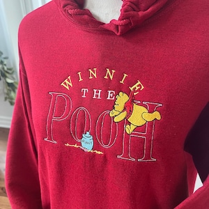 Winnie The Pooh Bear Custom Embroidery Trendy Hoodie
