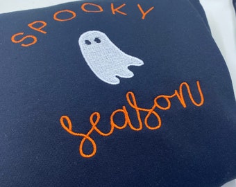 Spooky season custom embroidered trendy crewneck sweater Halloween sweater