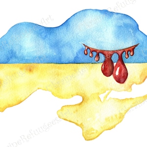 Peace For UKRAINE Sublimation png-Datei. Aquarell ukrainische Karte Clipart, digitaler Download, druckbare Karte, Floral png, jpg.