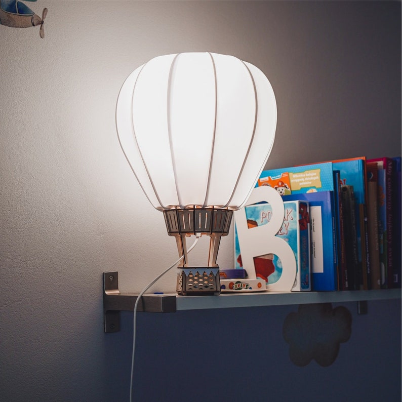 Ballon, Lampe en bois, Lampe pour enfants, Chambre d'enfant, Fait main, Cadeau, Veilleuse pour enfants image 10