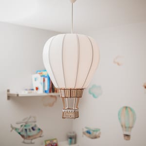 Balon Drewniana Wisząca Lampa, Dziecięca Lampa, Pokój Dziecięcy, Ręcznie Robione, Na prezent zdjęcie 3