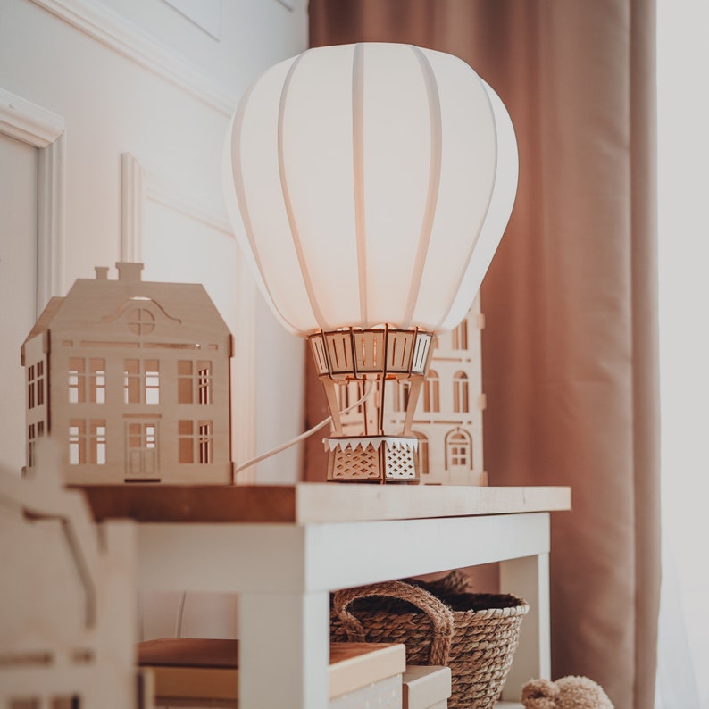 Ballon, Lampe en bois, Lampe pour enfants, Chambre d'enfant, Fait main, Cadeau, Veilleuse pour enfants image 7