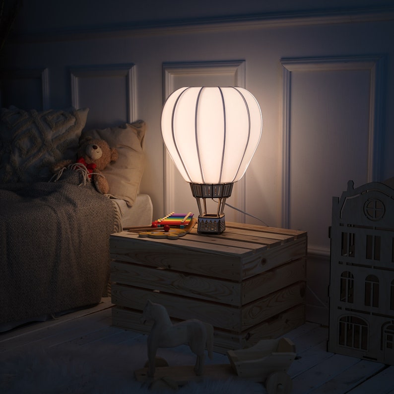 Ballon, Lampe en bois, Lampe pour enfants, Chambre d'enfant, Fait main, Cadeau, Veilleuse pour enfants image 3