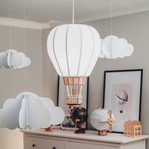 Balon Drewniana Wisząca Lampa, Dziecięca Lampa, Pokój Dziecięcy, Ręcznie Robione, Na prezent zdjęcie 1