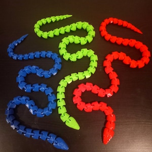 3 Pack! 3d Printed Articulated Snakes