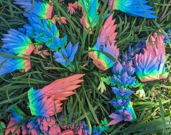 XXL Articulated Crystal Wing Dragon: 3D-Printed Fidget Toy