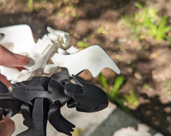 Night fury and light fury 3d Printed Articulated Toothless dragon