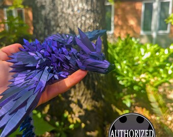3d Printed Crystal Wing Dragon Tri-color XXL Articulated