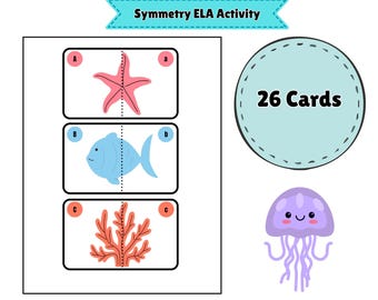Ocean Alphabet Symmetry Matching Activity - Preschool - NAEYC Aligned - ELA