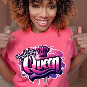 Birthday Queen PNG T-Shirt Design|  For Sublimation and DTF Prints | Instant Download