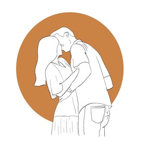 Custom line art, personalized gift, custom portrait, minimalist drawing, family portrait, couples portrait, drawing from photo, gift