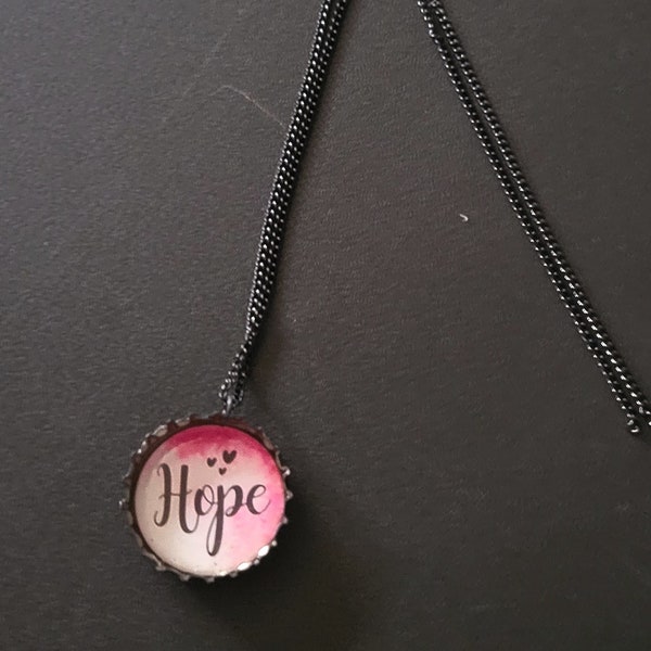 Inspirational Bottlecap Necklace - Hope