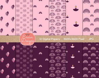 Nuances roses Festival indien Digital Paper