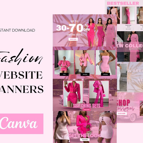 Fashion Web Banners, Website banner, Boutique Banner, shop banners, shopify banner, premade banners, Premade Banner, banner template website