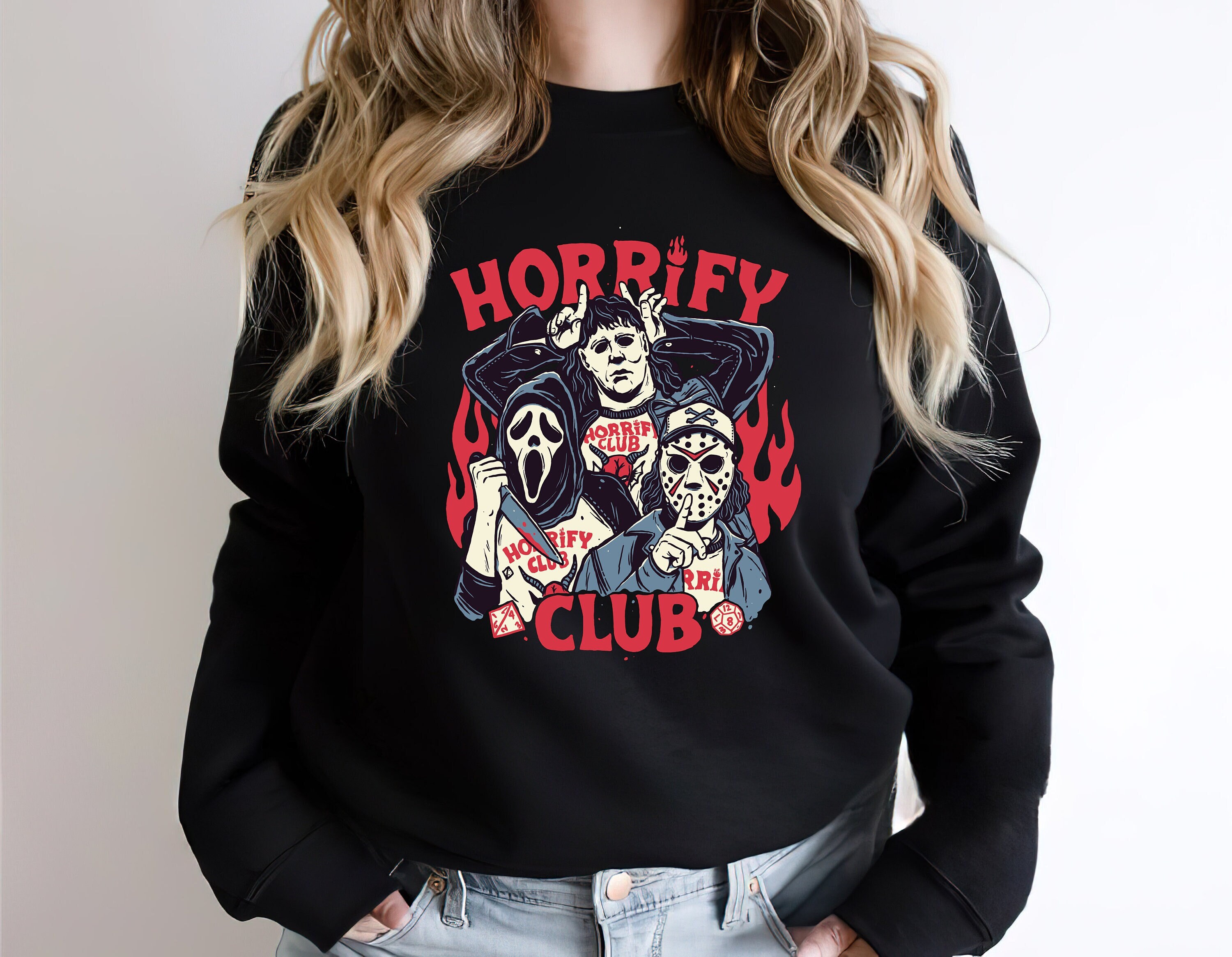 Discover Halloween Sweatshirt, Retro Halloween Shirt, Vintage Halloween Sweater, Cute Halloween Gifts, Halloween Sweatshirts, Horrify Club Sweatshirt