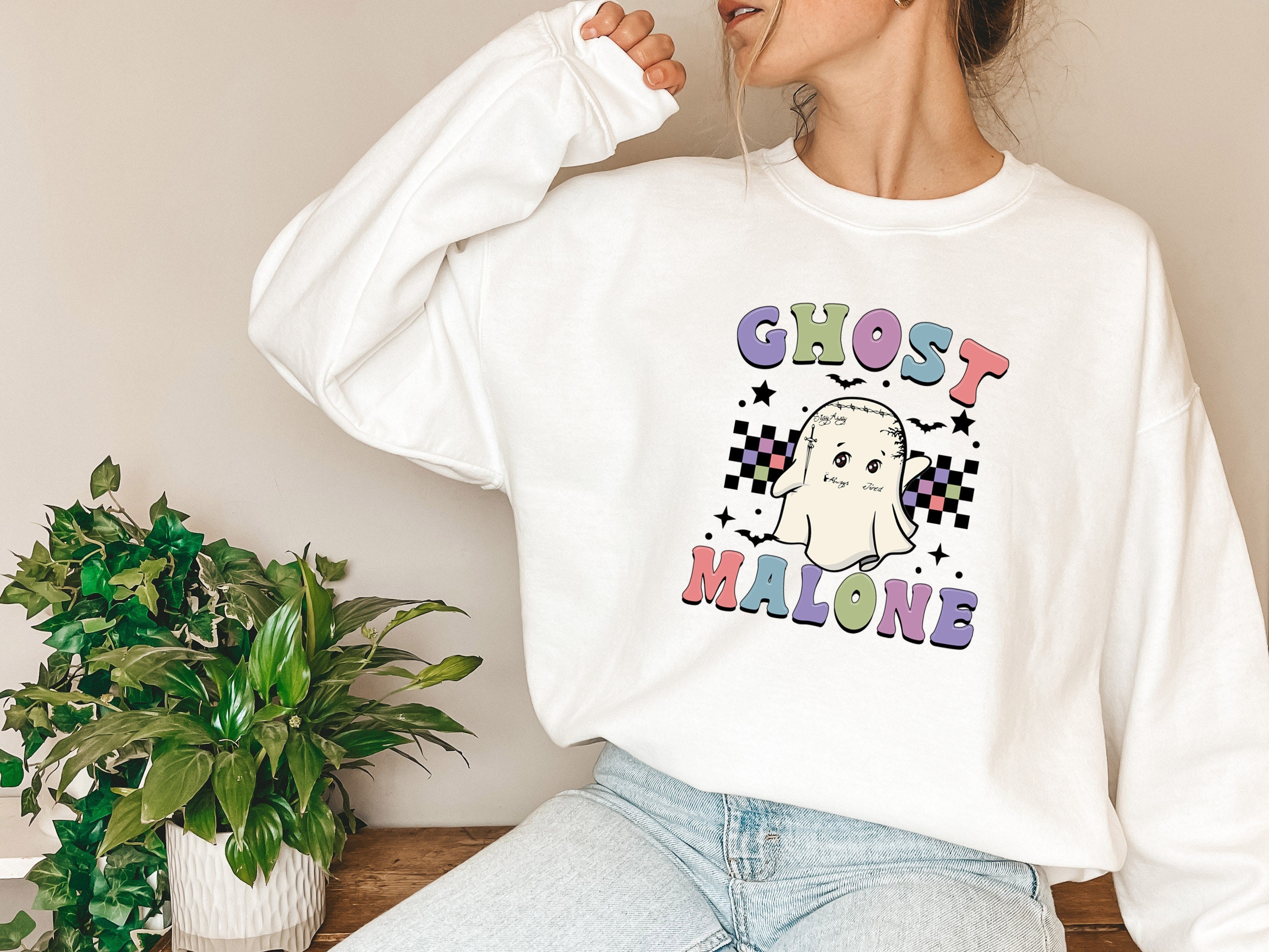 Discover Ghost Malone Sweatshirt, Funny Rap Shirt, Malone Fan Merch, Ghost Malone Tshirt, Funny Halloween Tee, Sarcastic Ghost Shirt, Scary Ghost Tee