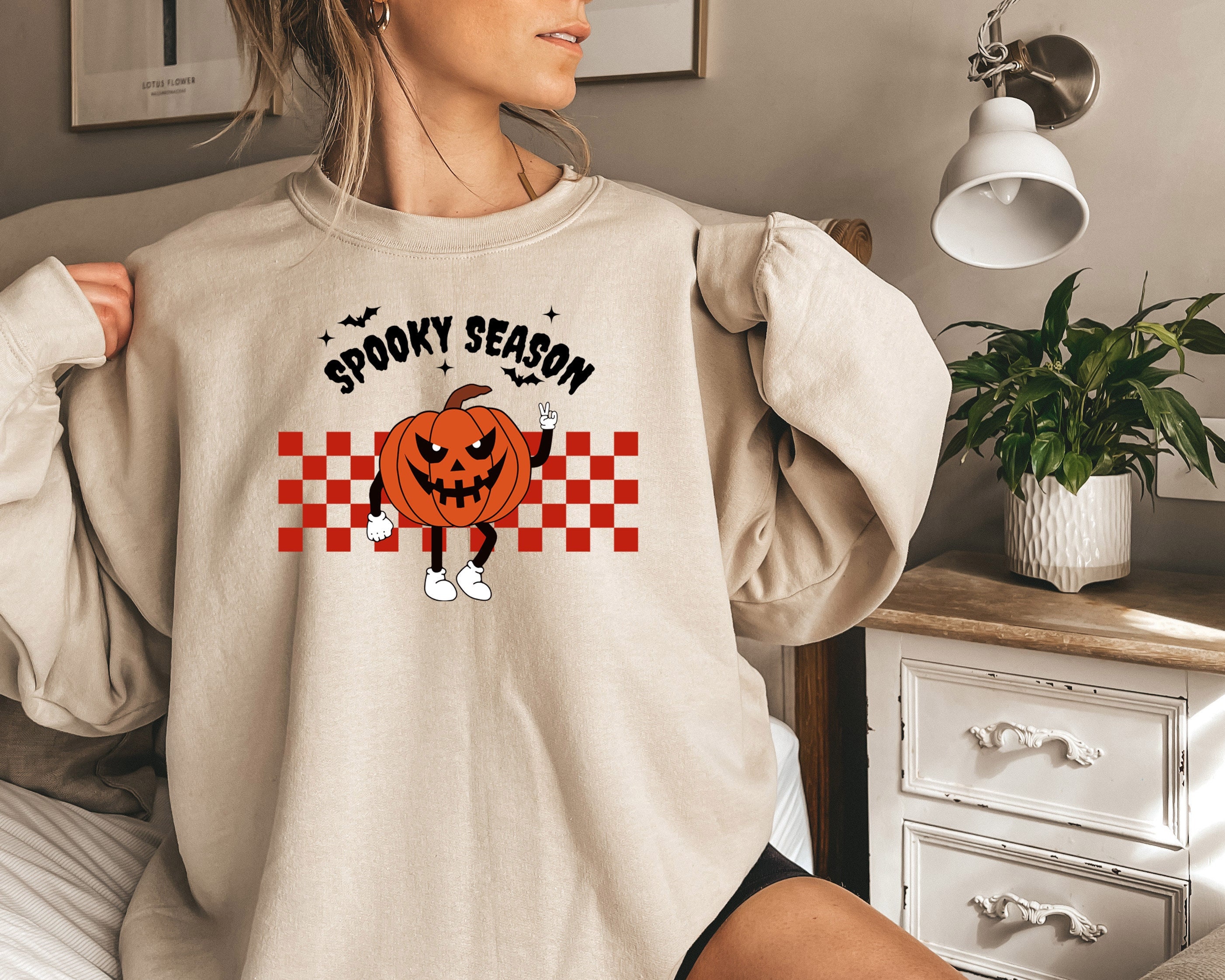 Discover Spooky Season Sweatshirt, Retro Halloween Tshirt, Halloween Pumpkin Tee, Cute Fall Tee, Spooky Season Gift, Fall Sweaters, Halloween Shirts