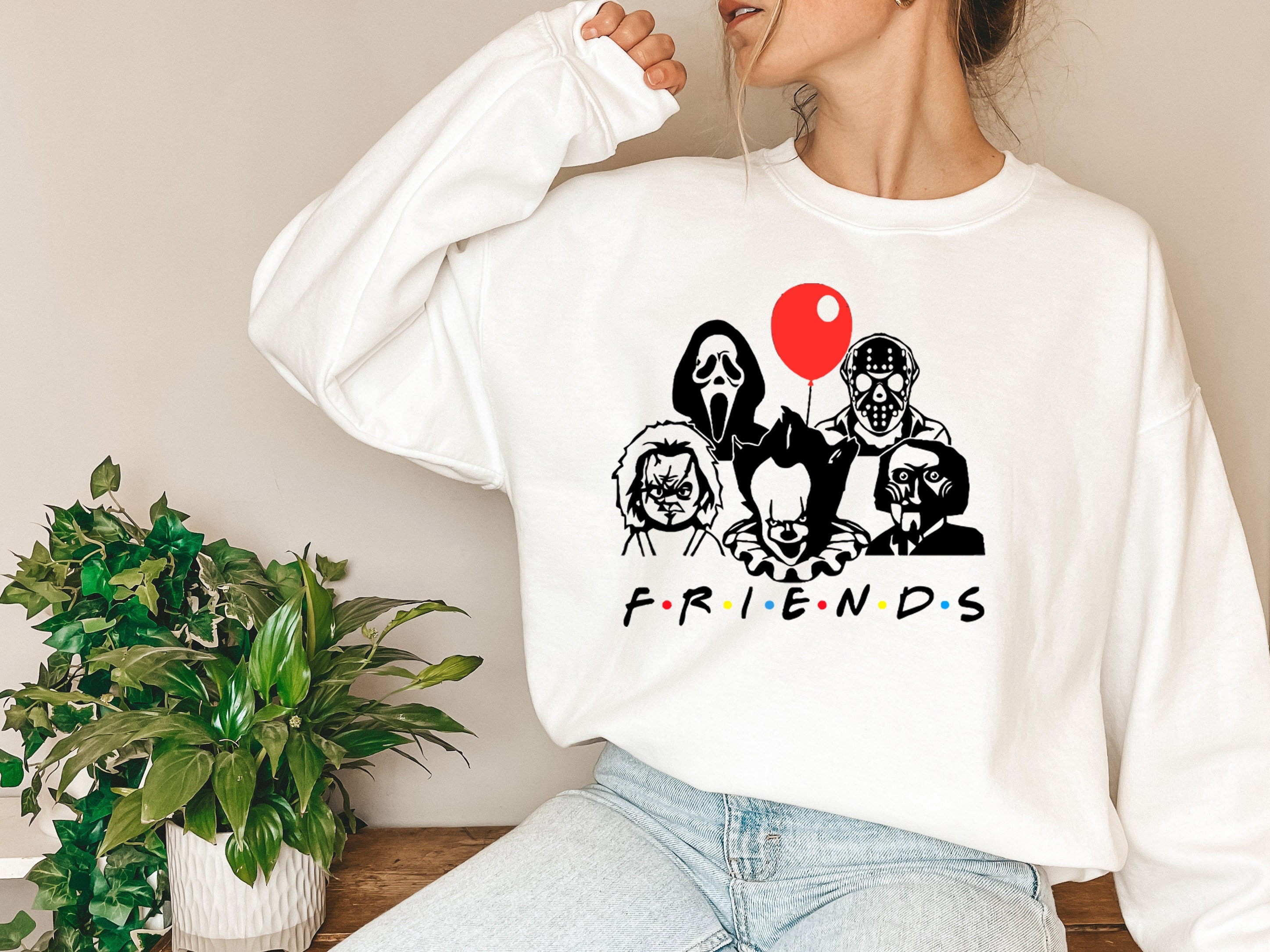 Discover Halloween Friends Shirt, Scary Movie Halloween Sweatshirt, Spooky Halloween Tshirt,Halloween Horror Tee, Scary Shirt, Halloween Disney Shirt