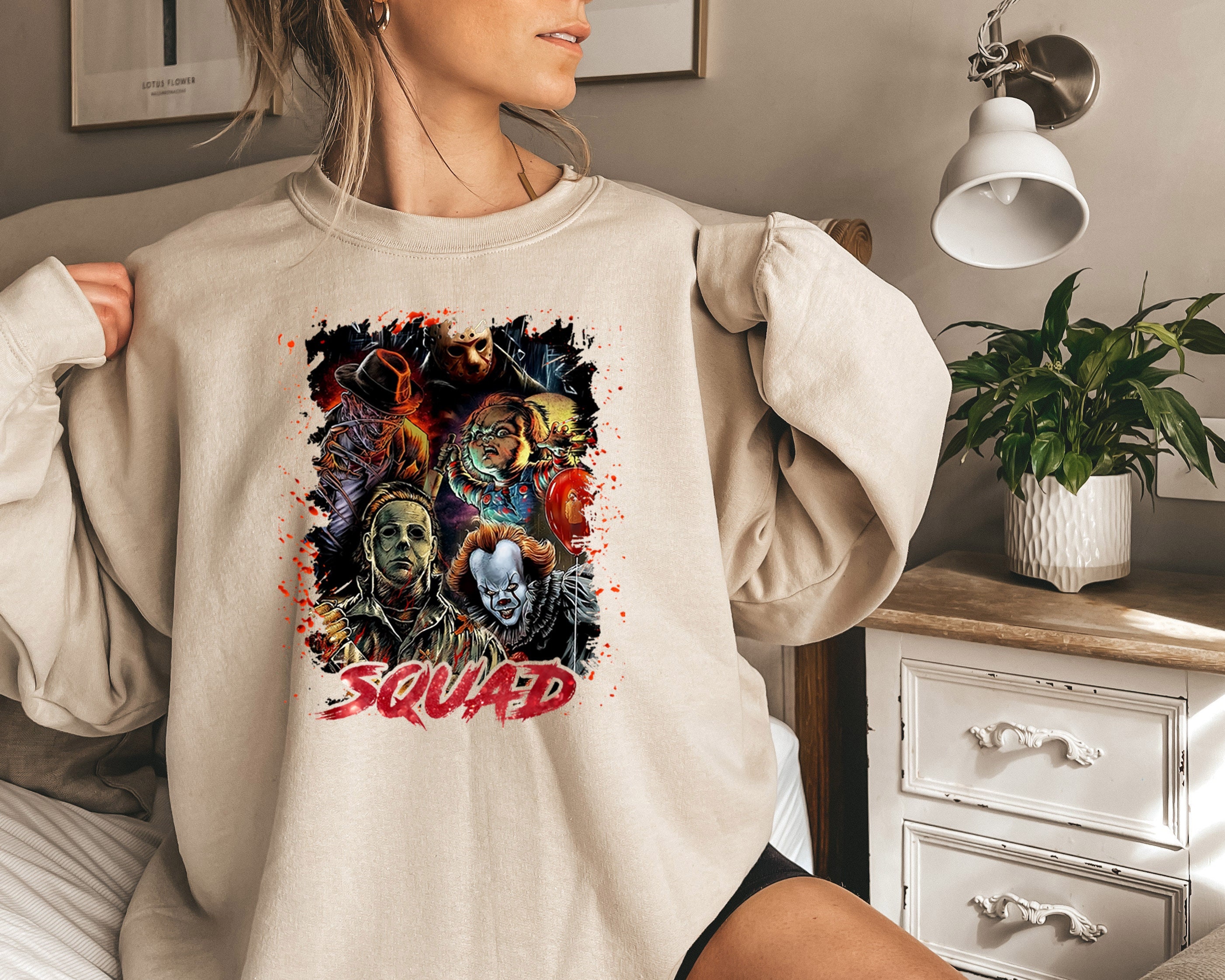 Discover Squad Halloween Sweatshirt, Spooky Halloween Shirt, Horror Movie Killers Tshirt, Halloween Shirt, Halloween Graphic Shirts, Halloween Gifts