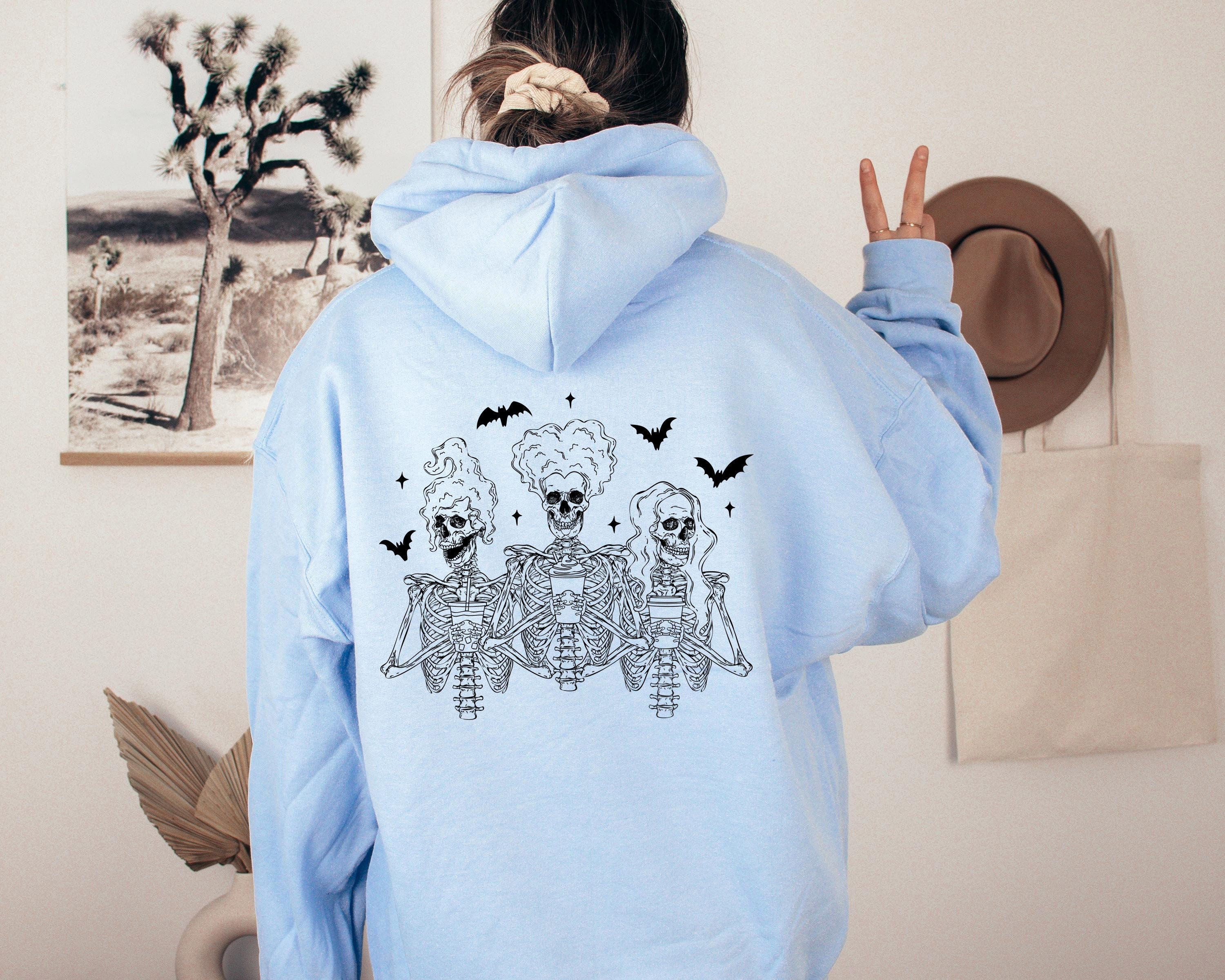 Discover Halloween Skeleton Hoodie, Sanderson Sisters Hoodie, Halloween Witch Hoodie, Hocus Pocus Sweatshirt, Skeleton Hoodie, Trick Or Treat Hoodies