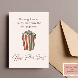 Digital Father&#39;s Day Popcorn Card