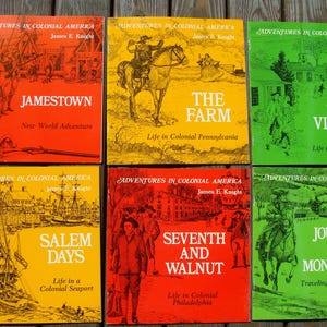 Six Vintage Books in the “Adventures in Colonial America” Series by James E. Knight.  Troll Associates (1982), Juvenile Literature