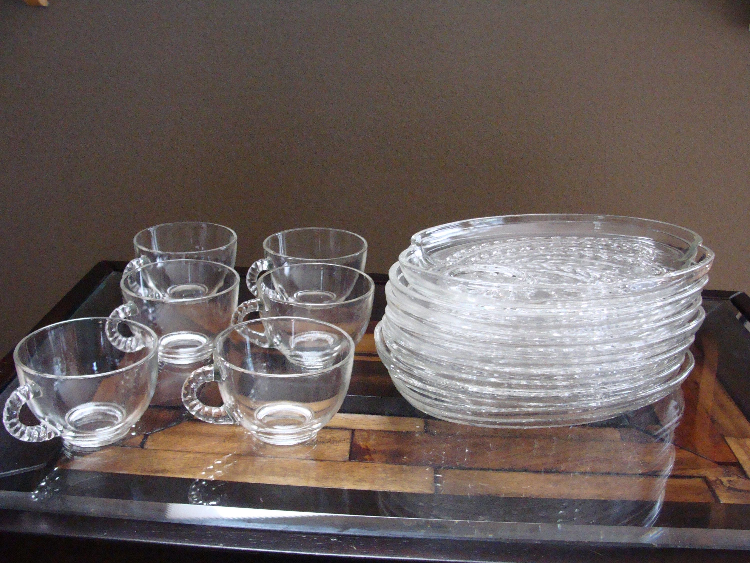 Vintage Federal Glass Snack Plates & Cupshomestead Pattern Etsy