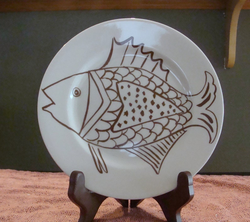 Vintage 1976 Fitz and Floyd Fish Plate Etsy