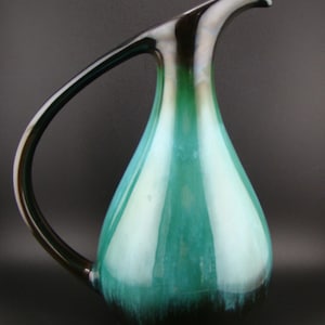 Vintage Blue Mountain Pottery Large Pitcher, Blue-Green Glaze #22, Canada