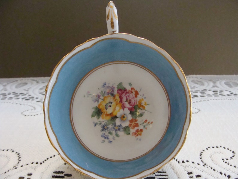 Crown Staffordshire England Fine Bone China Teacup and Saucer Etsy