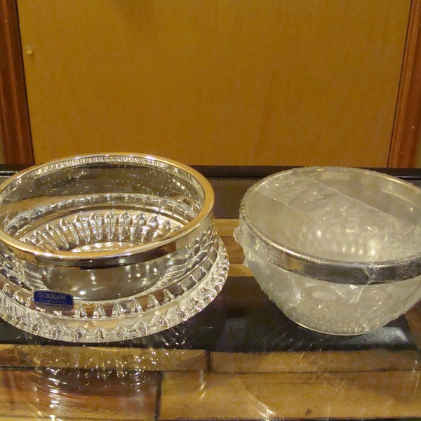 Vintage Silverplated Crystal Bowls-Gorham, William Adams (Towle)