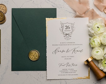Acrylic Wedding Invitation: Elegant Black Envelope, Personalized Invite