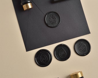 Personalised Wax Seal Stamp, Wax Seal Stamp Black, Self Adhesive Wax Seal, Cute Wax Seal Stamp, Black Wax Seal Stamp, Wax Seal Handle