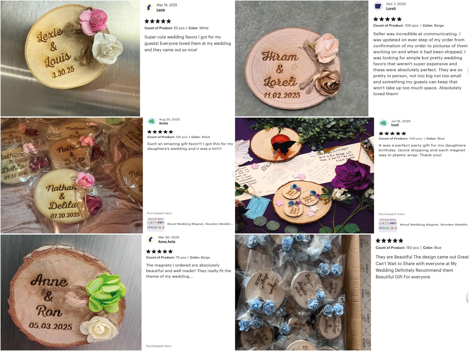 Personalized Wood Slice Save the Date Magnet: Rustic Wedding Favor - Etsy
