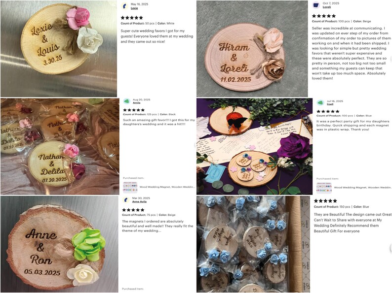 Personalized Wood Slice Save the Date Magnet: Rustic Wedding Favor - Etsy