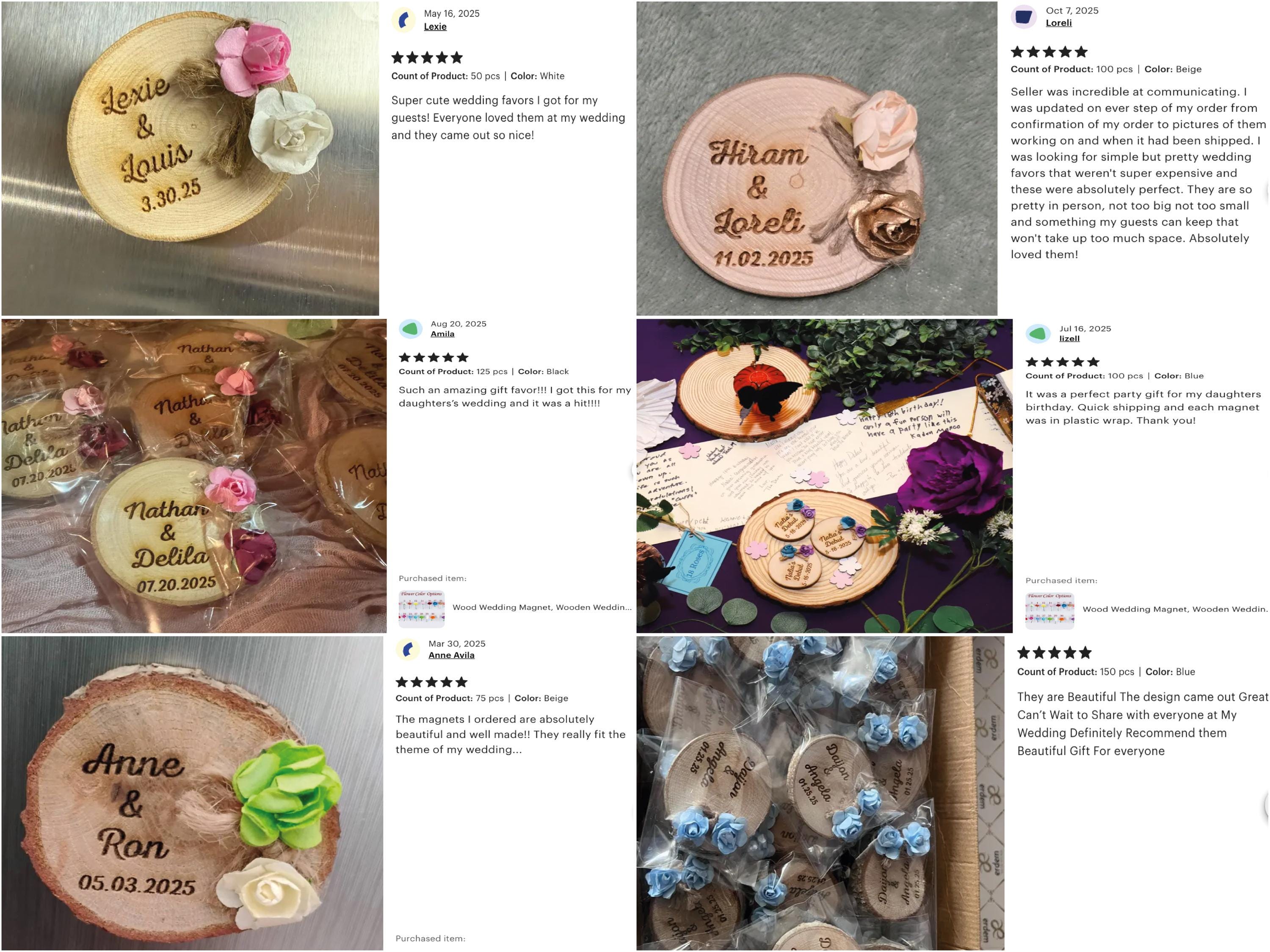 Personalized Wood Slice Save the Date Magnet: Rustic Wedding Favor - Etsy
