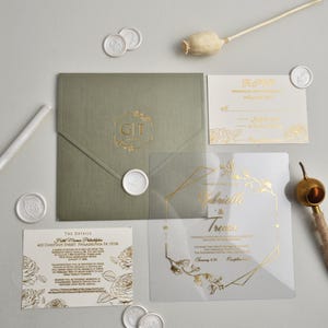 Acryl Hochzeitseinladungen, Goldfolie Hochzeitseinladungen, Elegante Hochzeitseinladungen, Transparente Einladung, Benutzerdefinierte Hochzeitsreihe