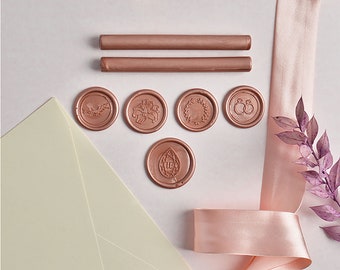 Custom Seal Wax Stamp, Rose Gold Wax Seal, Wax Seal Stamp, Wax Seal Stamp Rose Gold, Wedding Invitation Wax Seal Stamp, Rose Gold Wax Seal